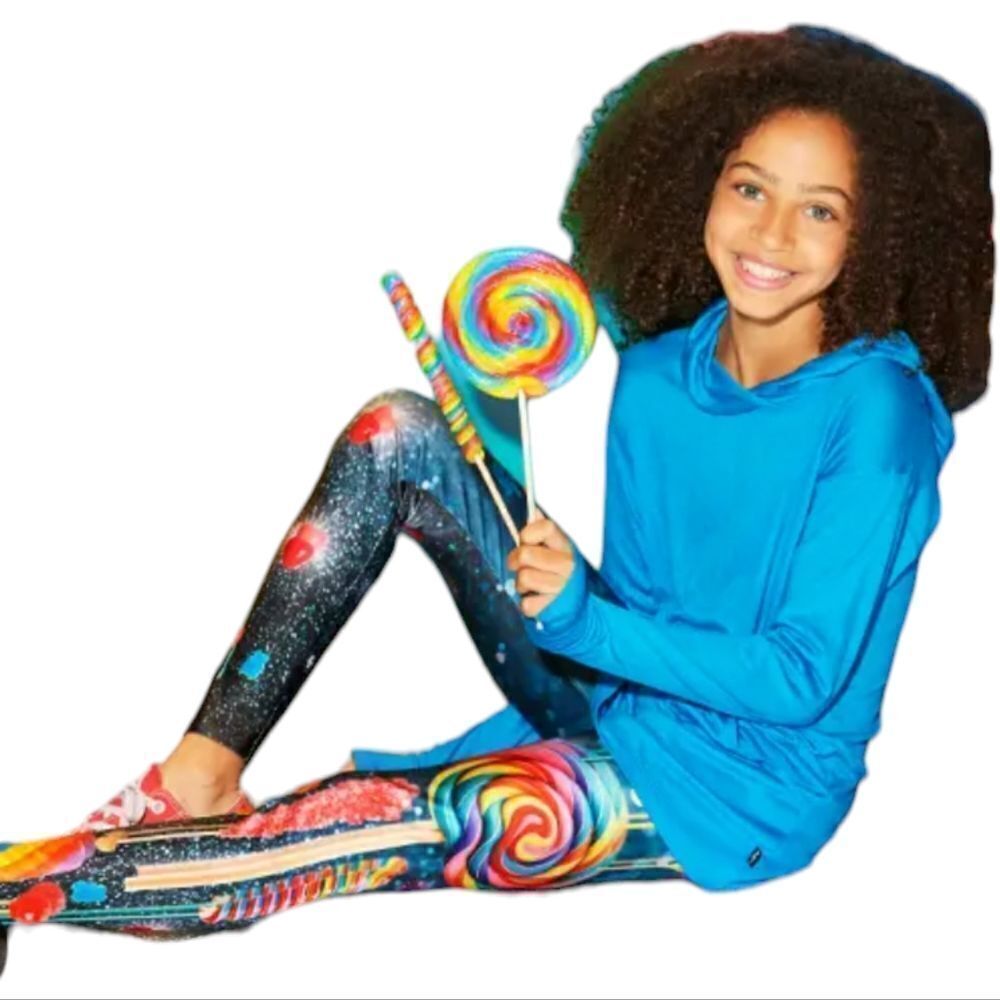 ZARA TEREZ x‎ Dylan's Candy Bar galaxy lollipop stretch printed leggings L